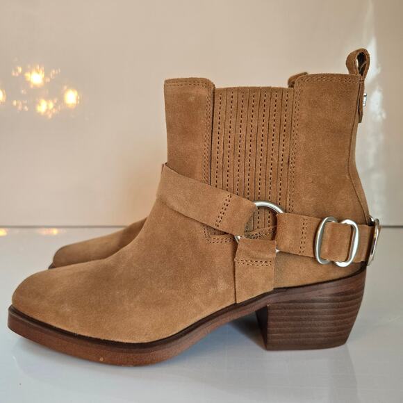 Sam Edelman Bellamie Bootie Women's 6.5 Brown Suede Buckle Strap Cowgirl Western - Picture 5 of 11